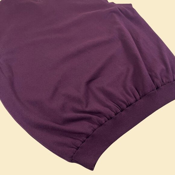 Y2K mens golf vest by Cutter & Buck, vintage 2000s burgundy quarter zip pullover - Picture 3 of 9